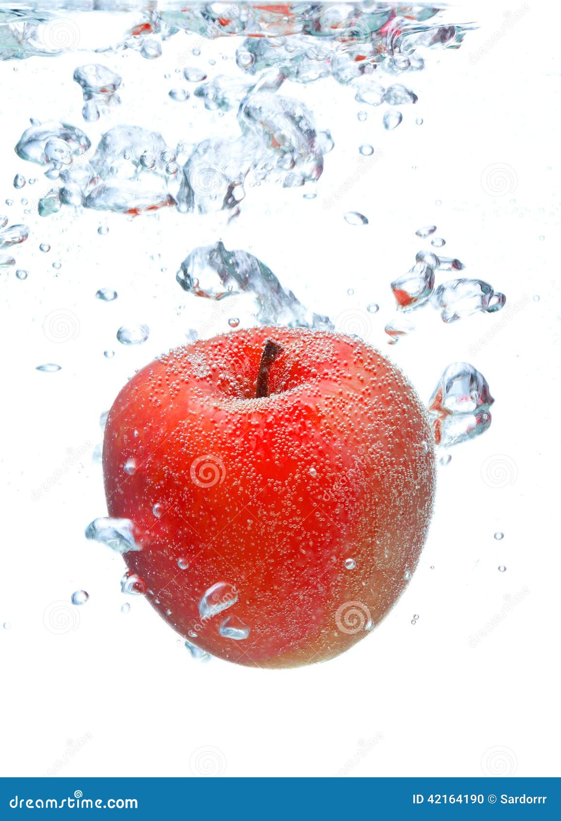 Red apple in the water stock photo. Image of bright, natural 42164190