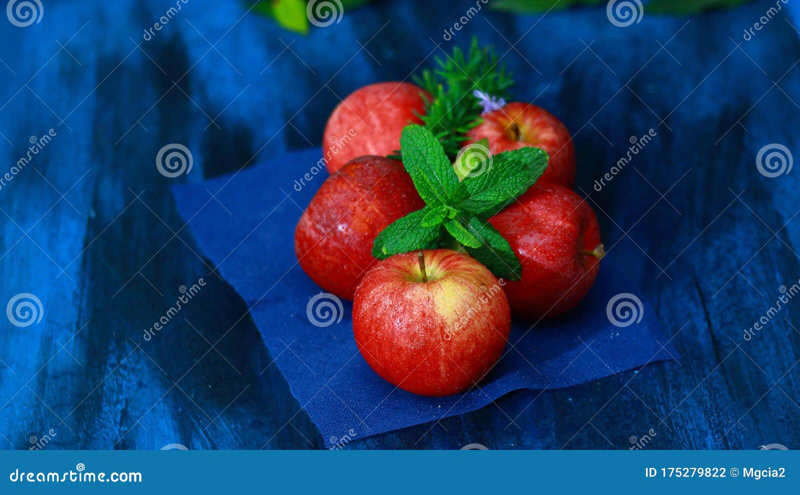 Red Apples, with a Branch of Rosemary and Good Herb Stock Photo Image of apples, natural