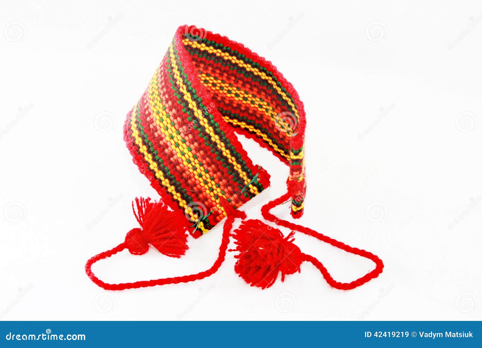 Red Armband in the Ukrainian Style Stock Image Image of human
