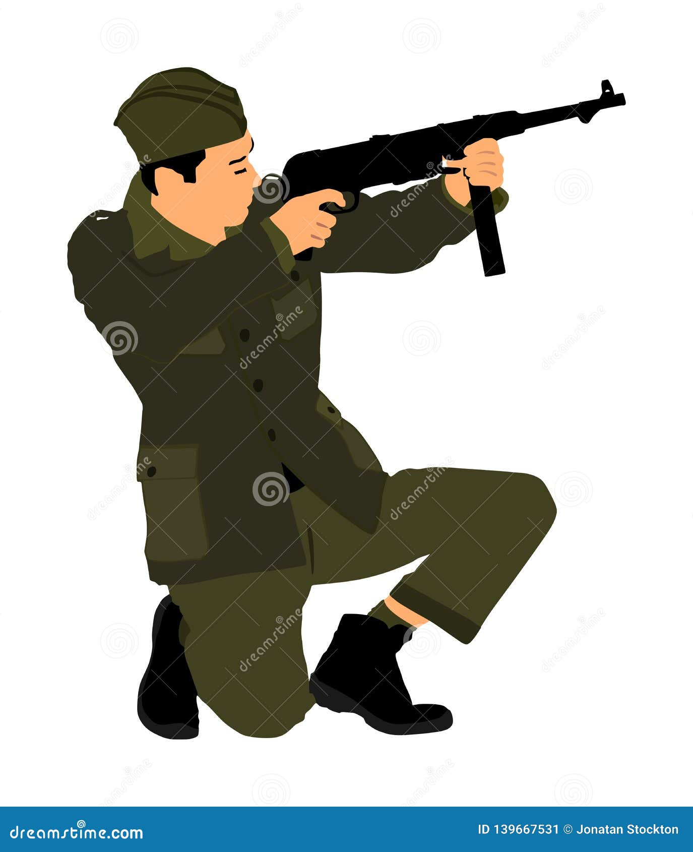 Red Army Soldier . American Soldier with Rifle. Partisan Against Nazi  Germany in WW2. Fierce Struggle in Occupied Europe Stock Illustration -  Illustration of infantry, battle: 139667531