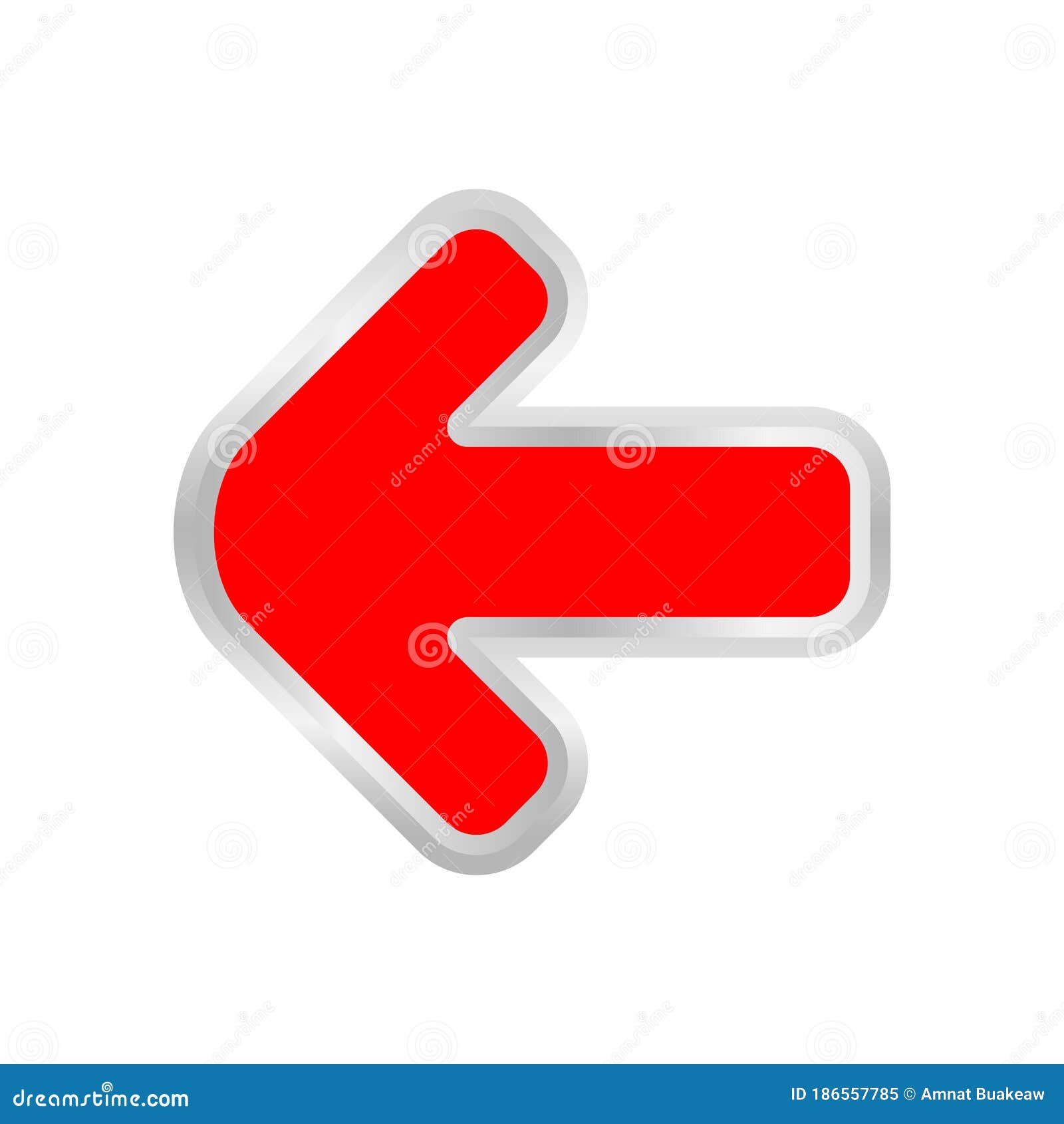 Red Arrow Pointing Left Isolated on White, Clip Art Red Arrow Icon