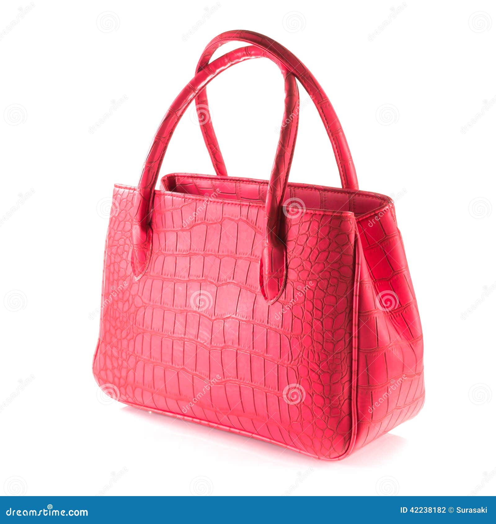 Red Artificial Crocodile Leather Bag Stock Photo - Image of skin ...