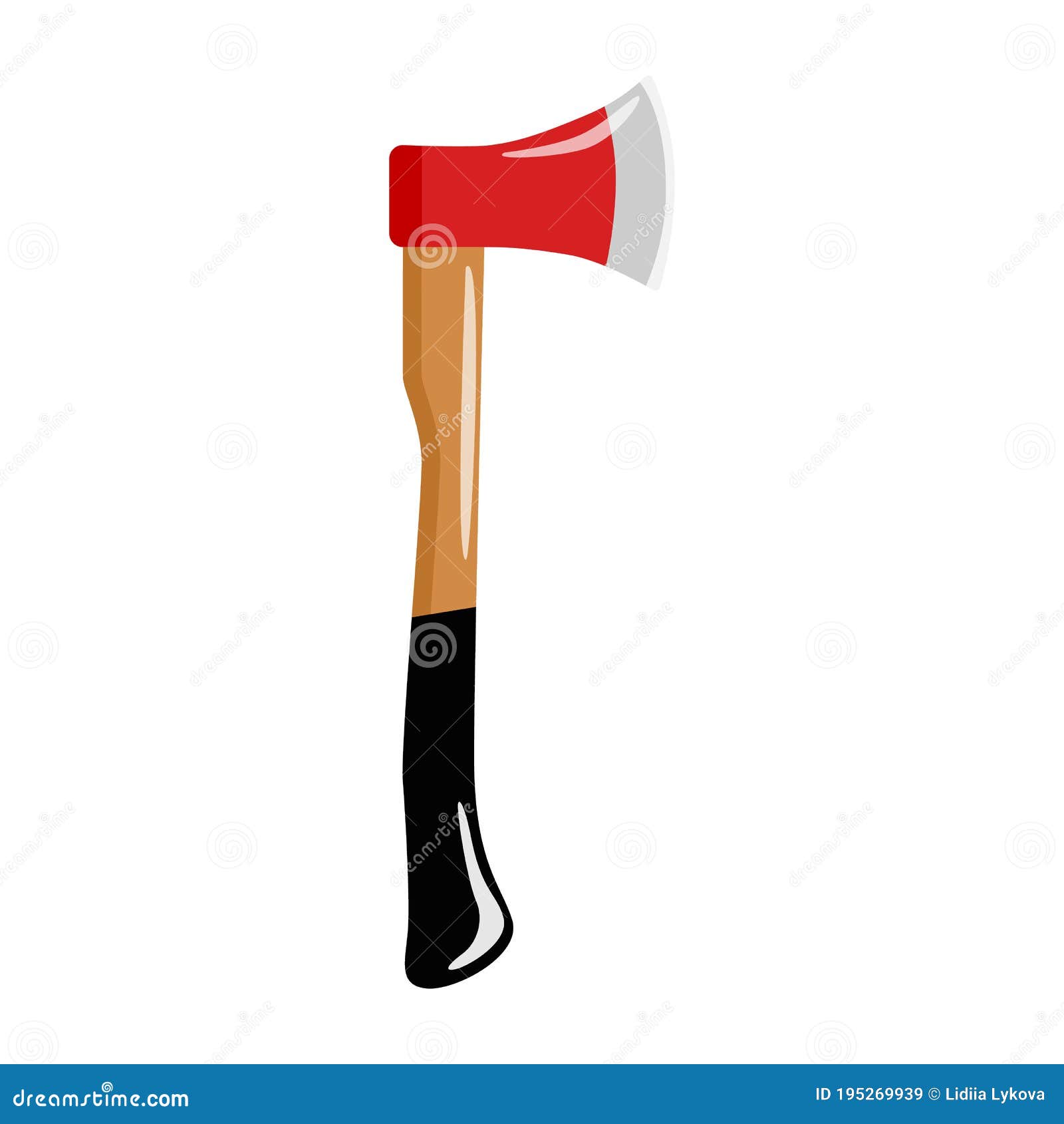 red axe  in flat style. fireman`s axe. lumberjack 