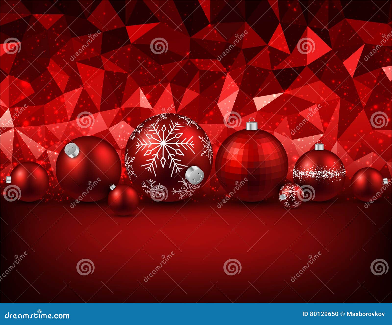 Red Background with Christmas Balls. Stock Vector - Illustration of