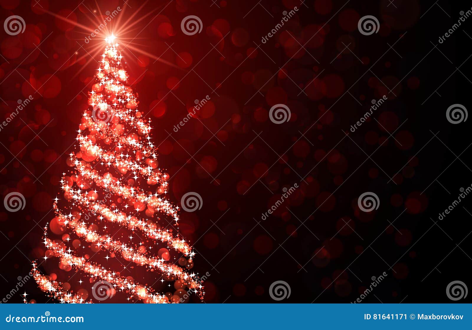 Red Background with Christmas Tree. Stock Vector Illustration of merry, tree 81641171