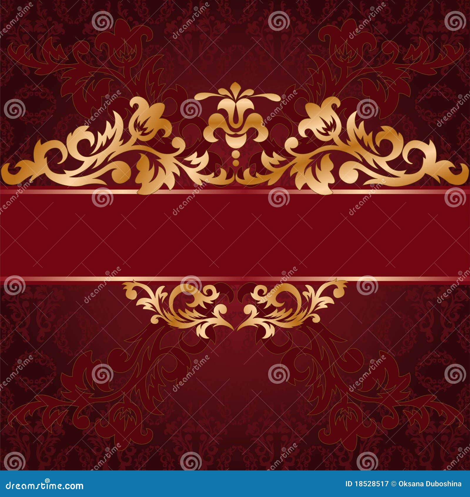 Red Background With Gold Ornaments Stock Vector Red Background With Gold Ornaments Stock Vector