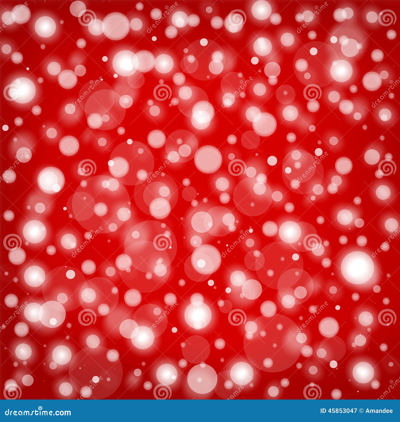 Red Background With White Falling Snow Design Or Bright Blurred