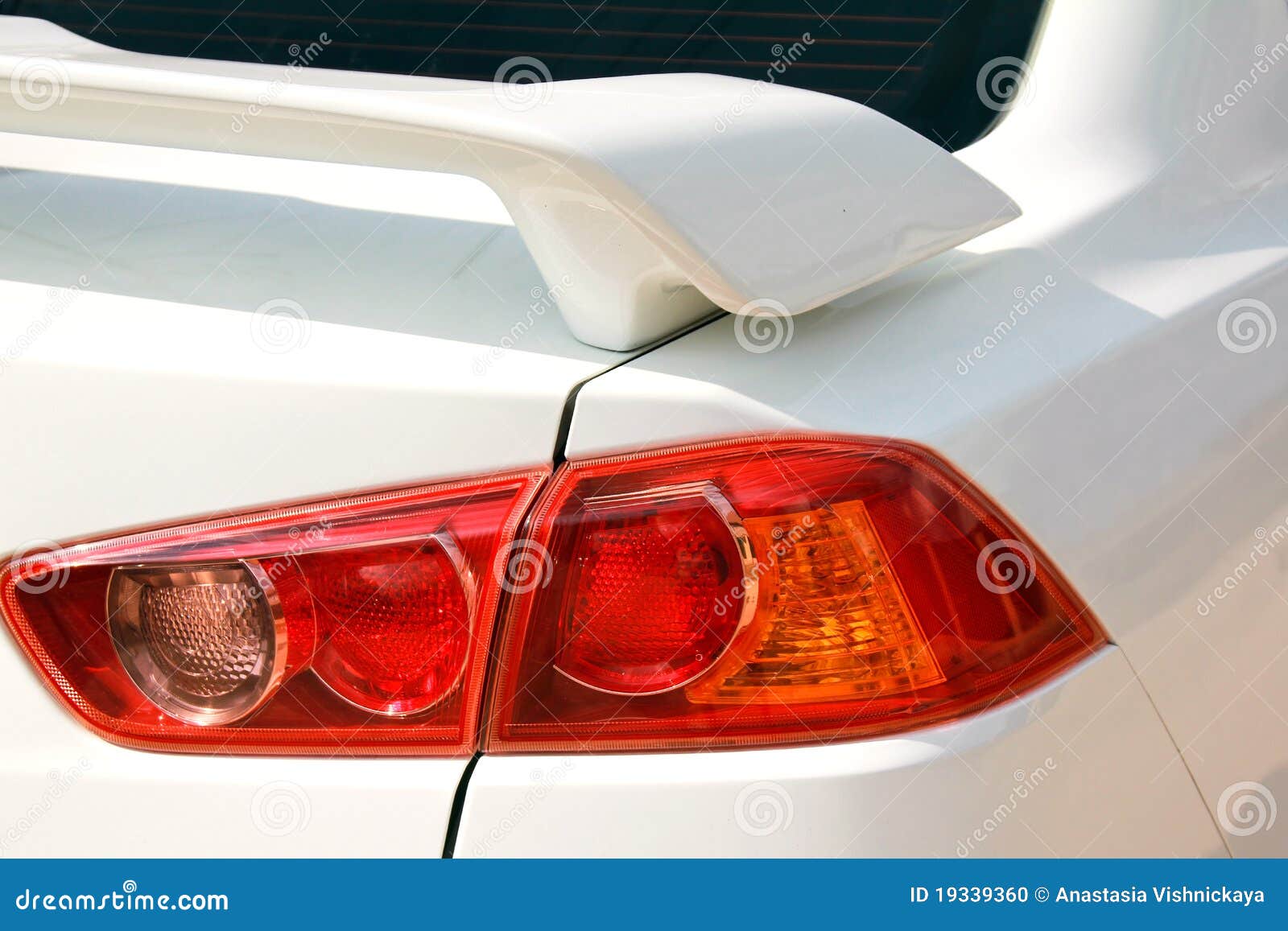 Red Backlight And Spoiler Of Car Stock Photo Image 19339360
