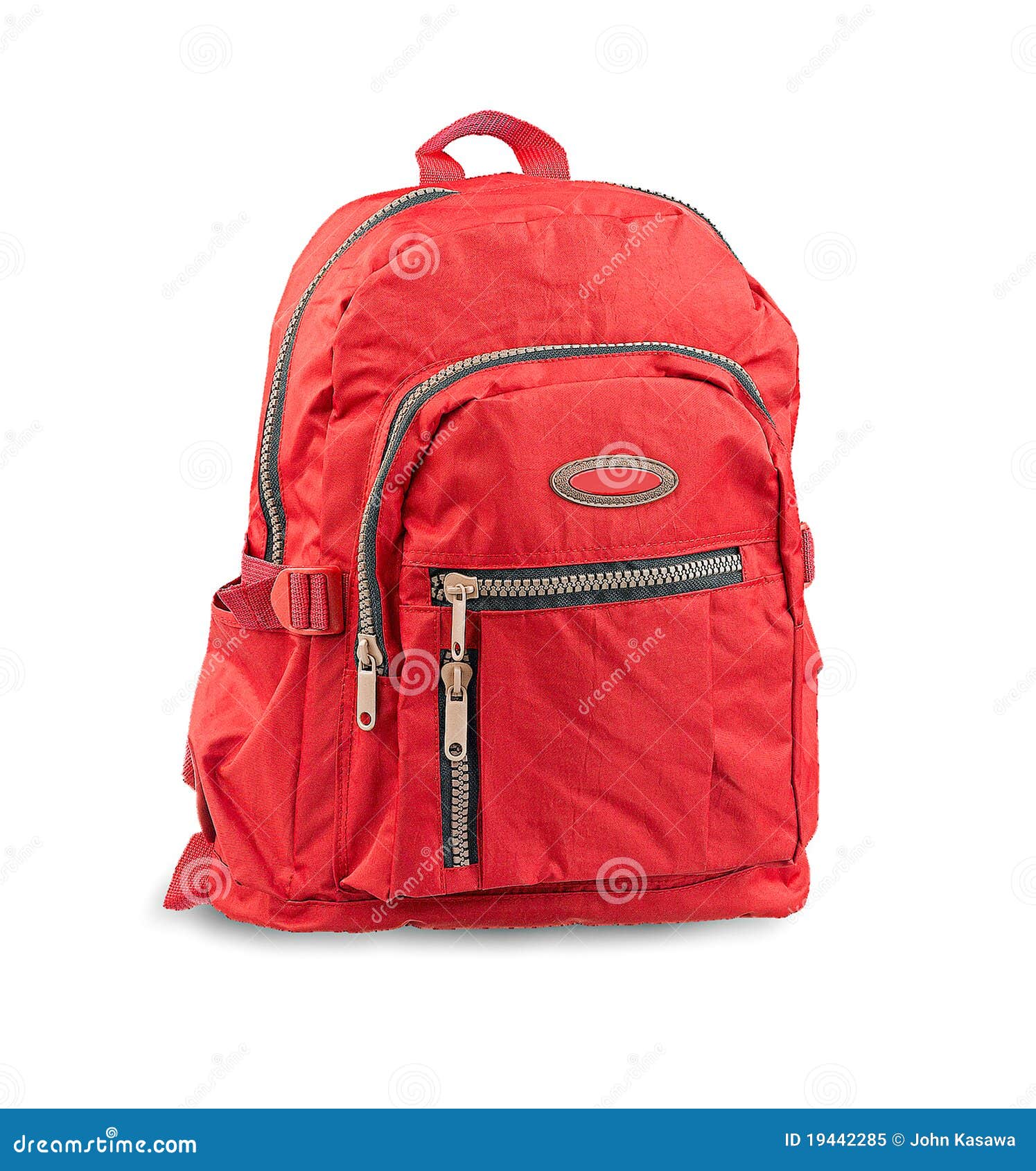 red backpack  on white