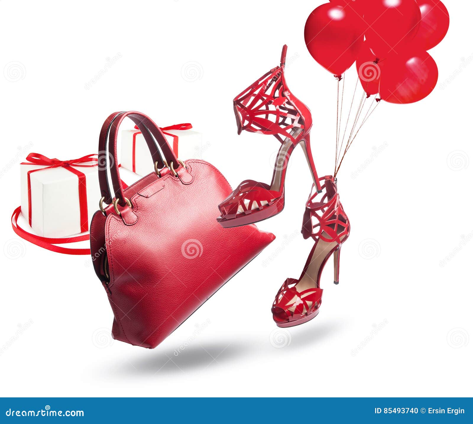 Red bag and shoes stock photo. Image of background, heel 85493740