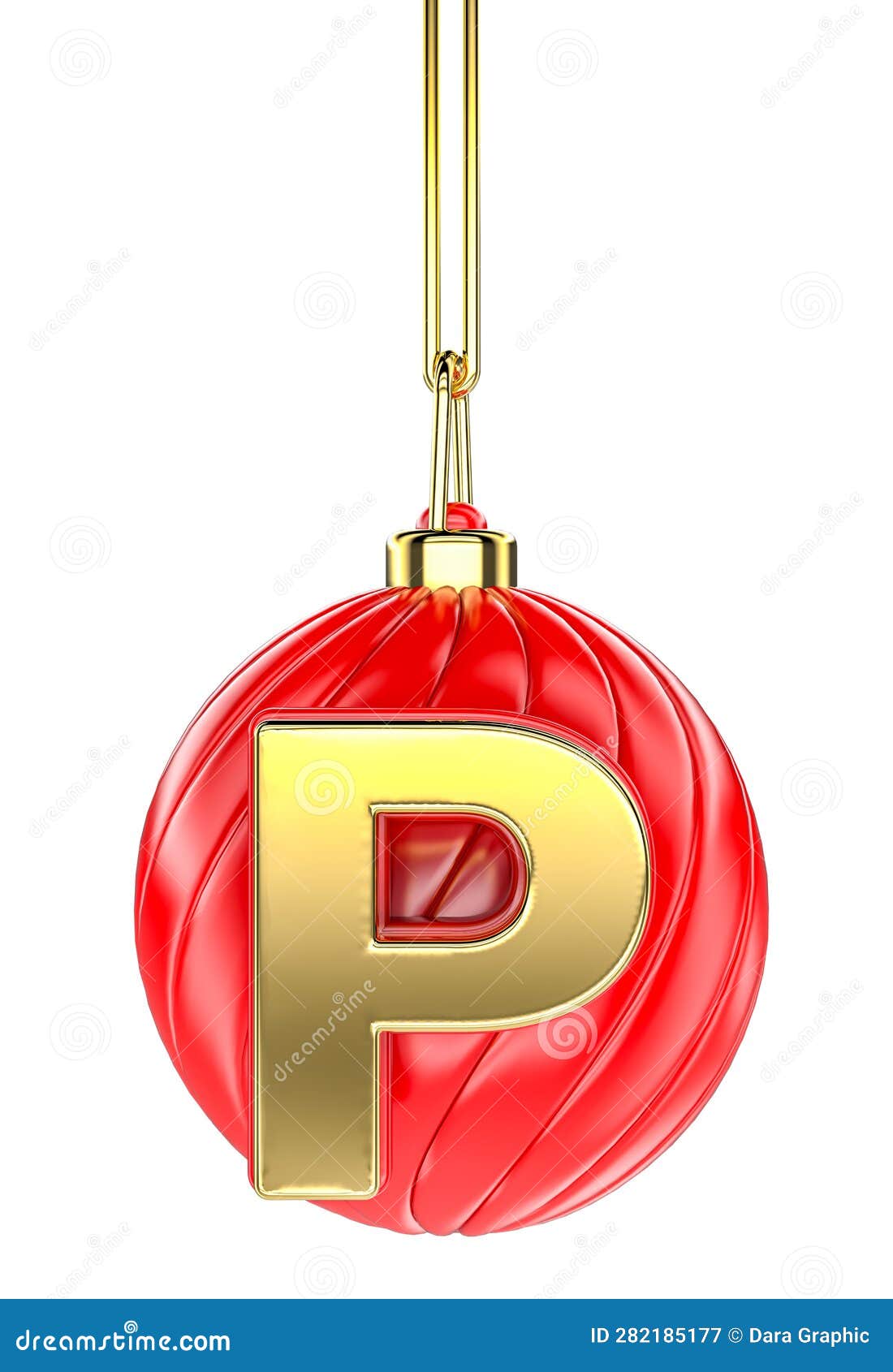 red ball font p 3d render