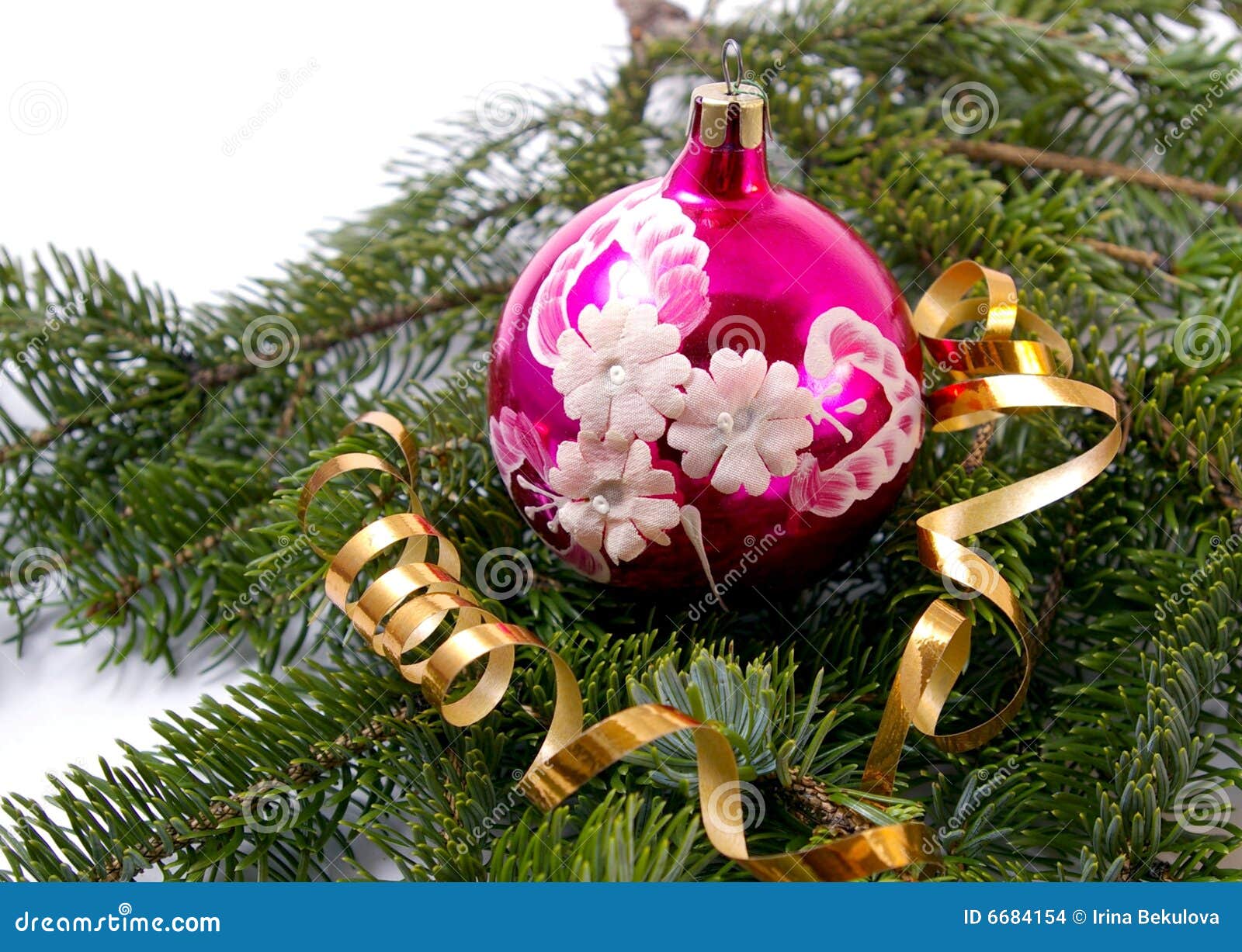 The Red Ball - a New Year S Christmas Tree Ornamen Stock Photo - Image ...