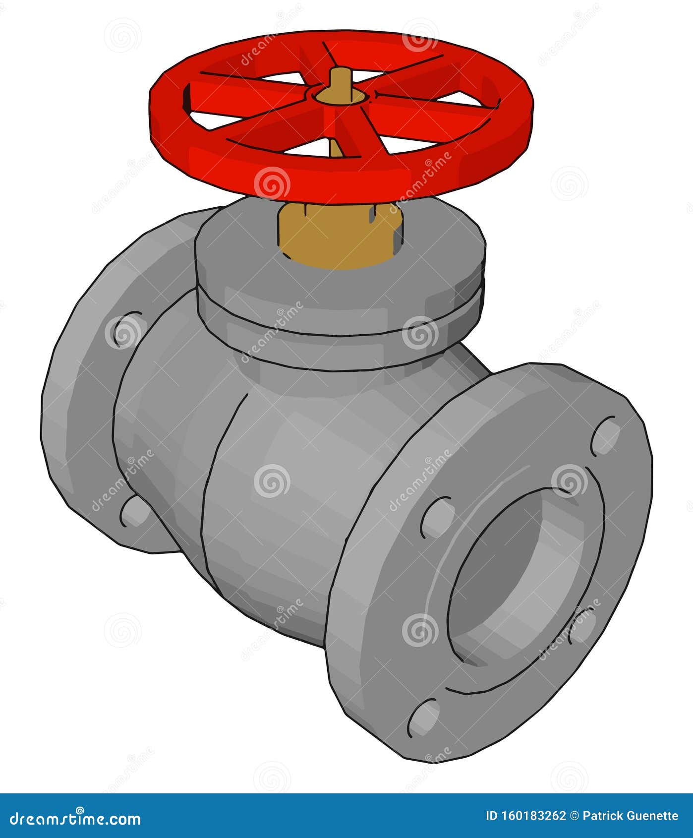 Red Ball Valve, Illustration, Vector Stock Vector Illustration of