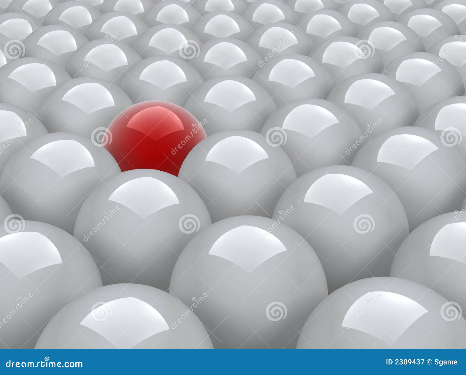 Red ball in white ones stock illustration. Illustration of cells 2309437