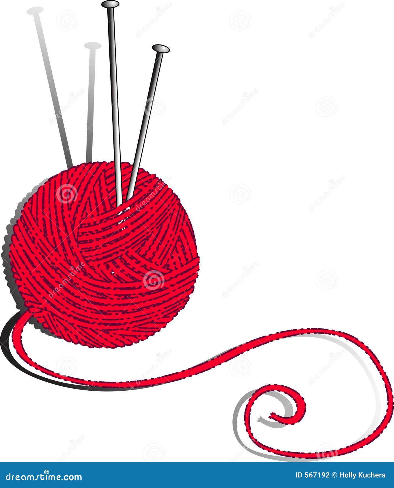 ball of yarn with knitting needles
