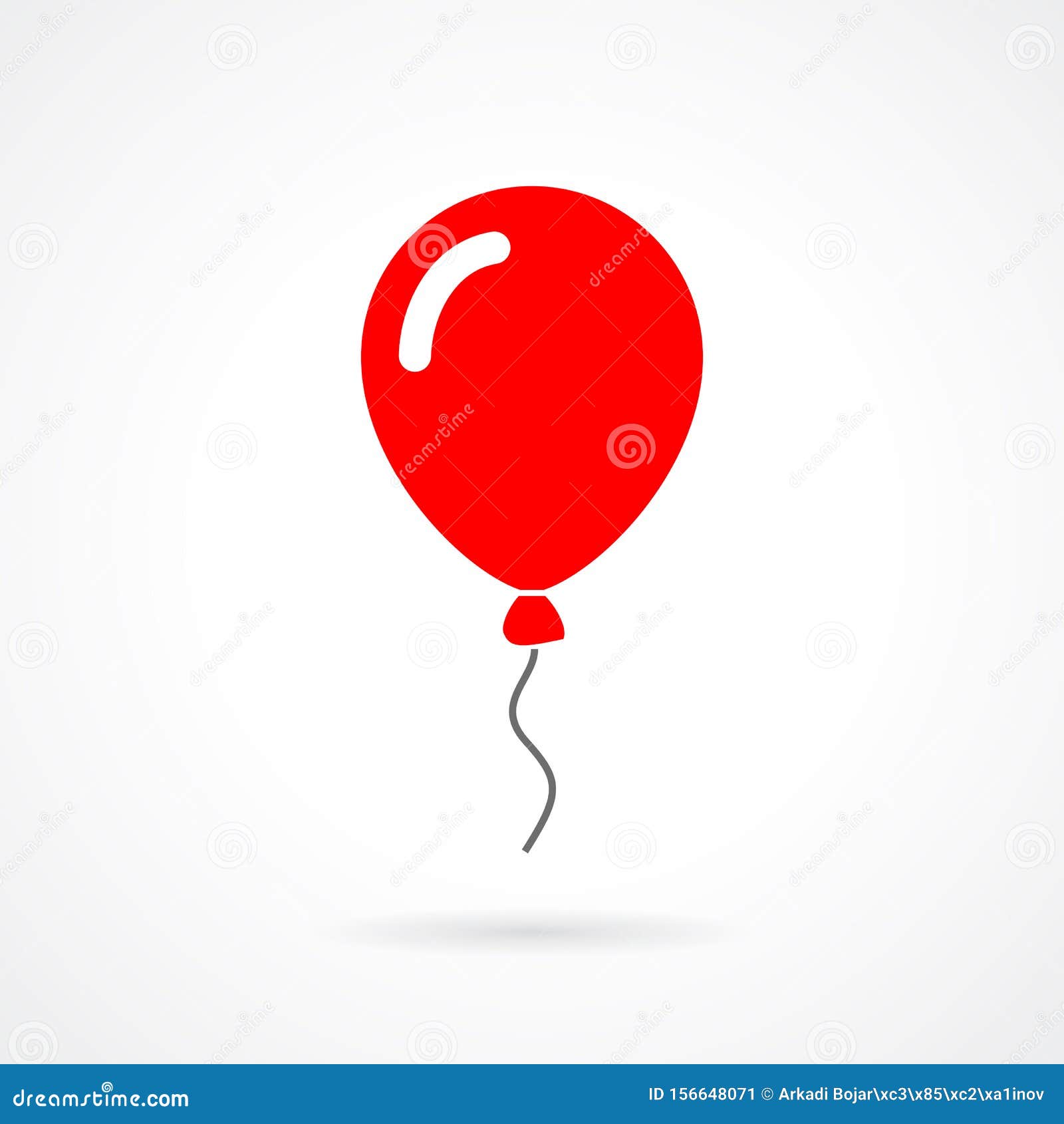 Red balloon vector icon stock vector. Illustration of holiday - 156648071