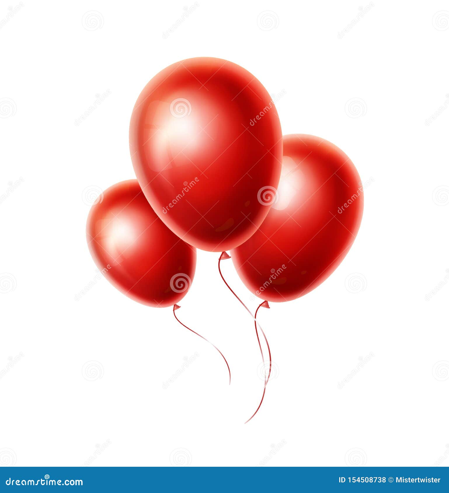 Versterker Cusco procent Red Balloons Group and Bunch Isolated on White Background. Glossy and Shiny  Realistic Helium Ballon Stock Vector - Illustration of celebrate, glossy:  154508738