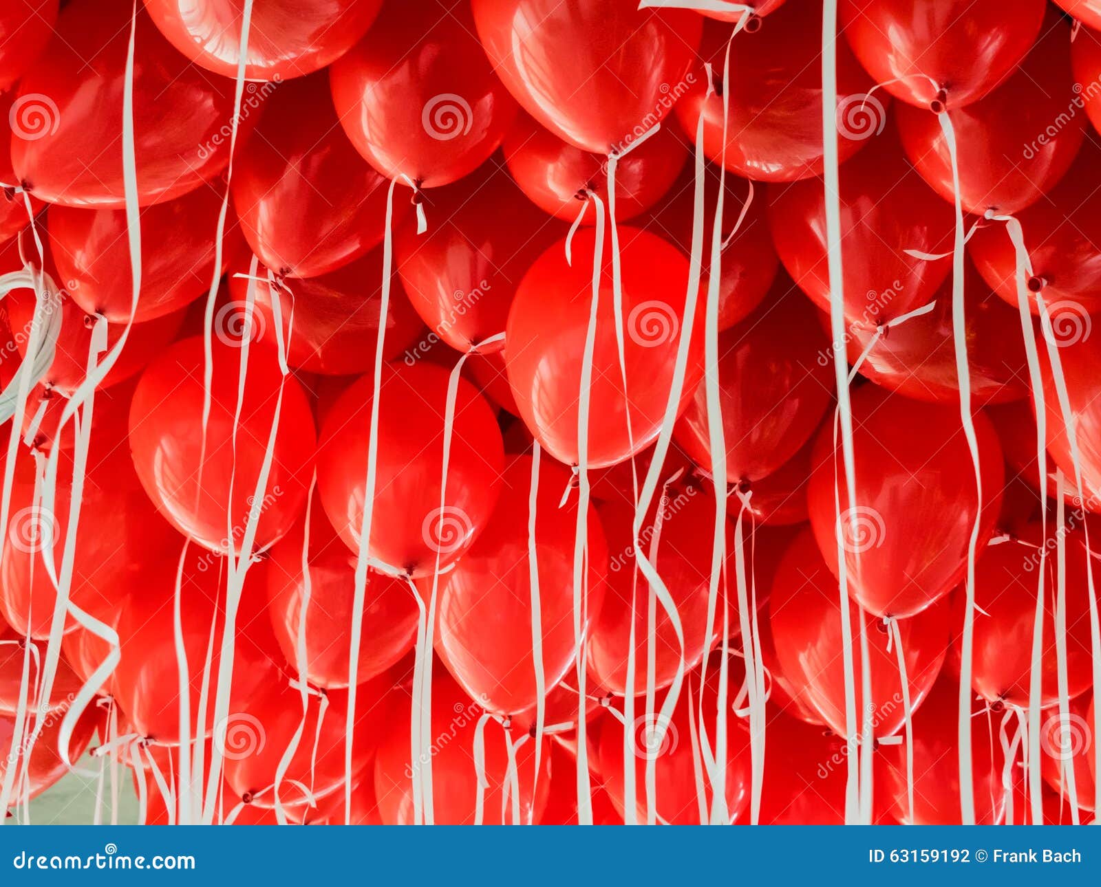 Red Balloons Hanging Under A Ceiling Stock Photo Image Of Color