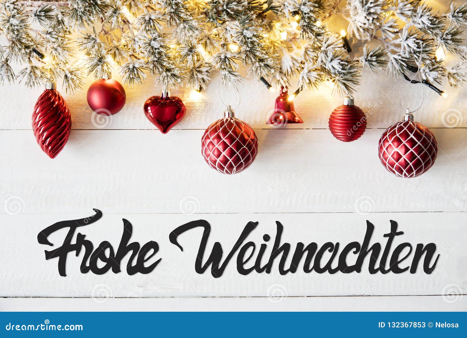 Red Balls Calligraphy Frohe Weihnachten Means Merry Christmas Stock Image Image Of Background White