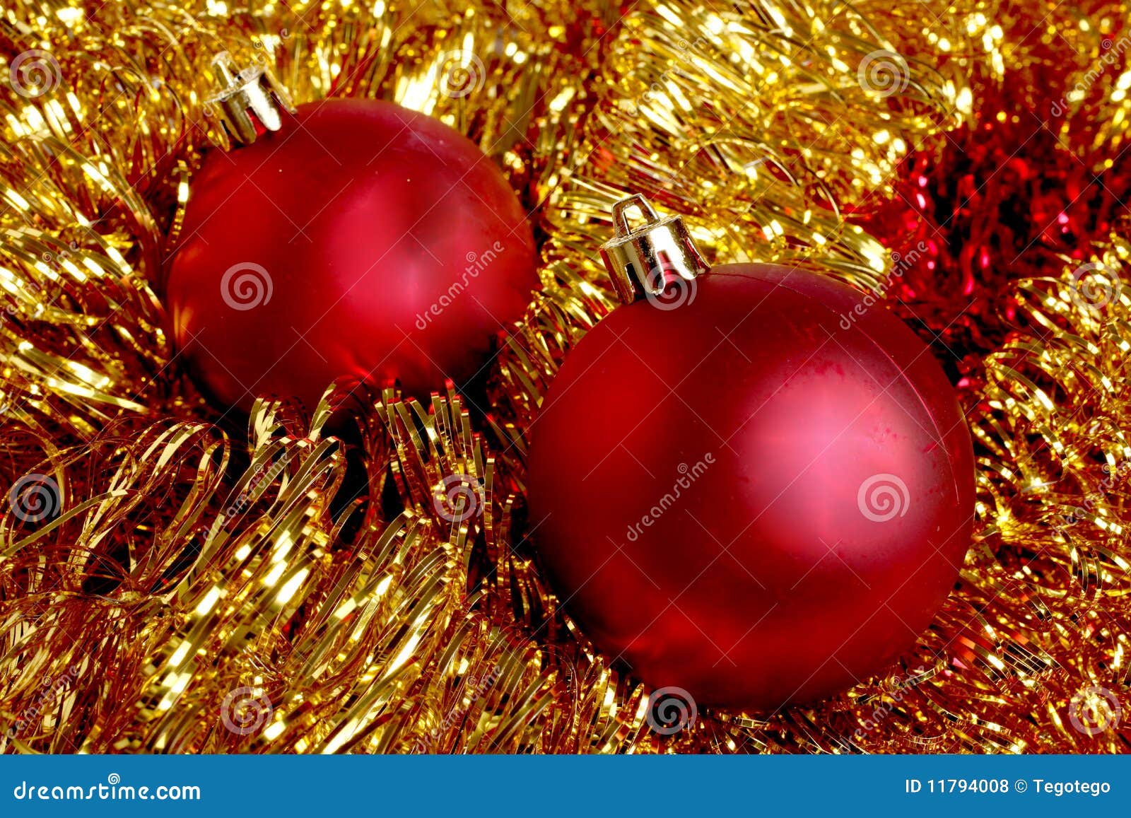 Red Balls on Christmas Decoration Stock Photo - Image of golden, circle ...