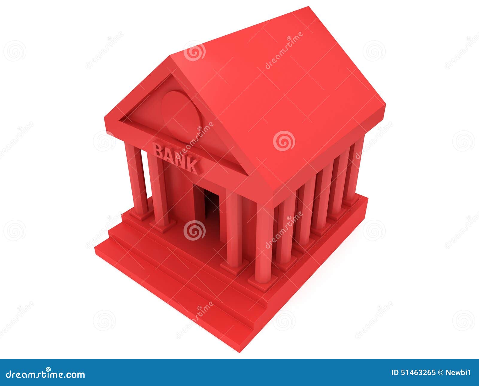 Catena Ydmyge Inhalere Red Bank building 3d icon stock illustration. Illustration of crisis -  51463265