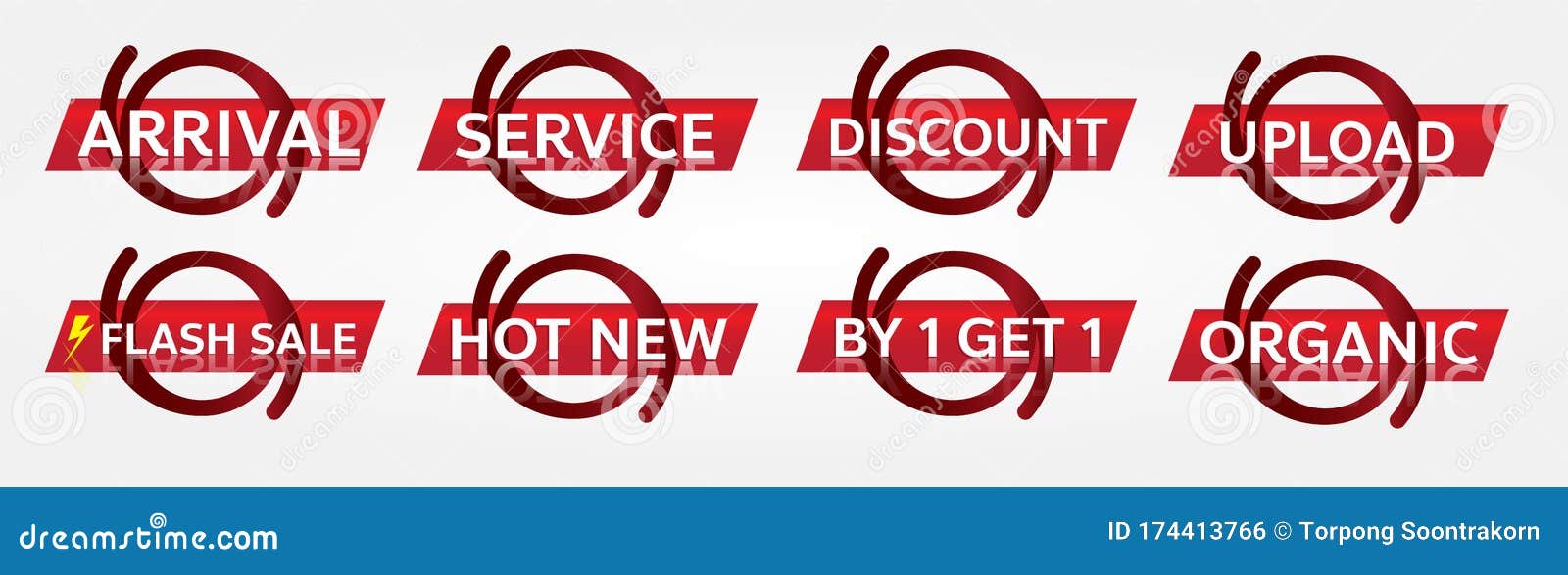 red banner promotion tag  for marketing