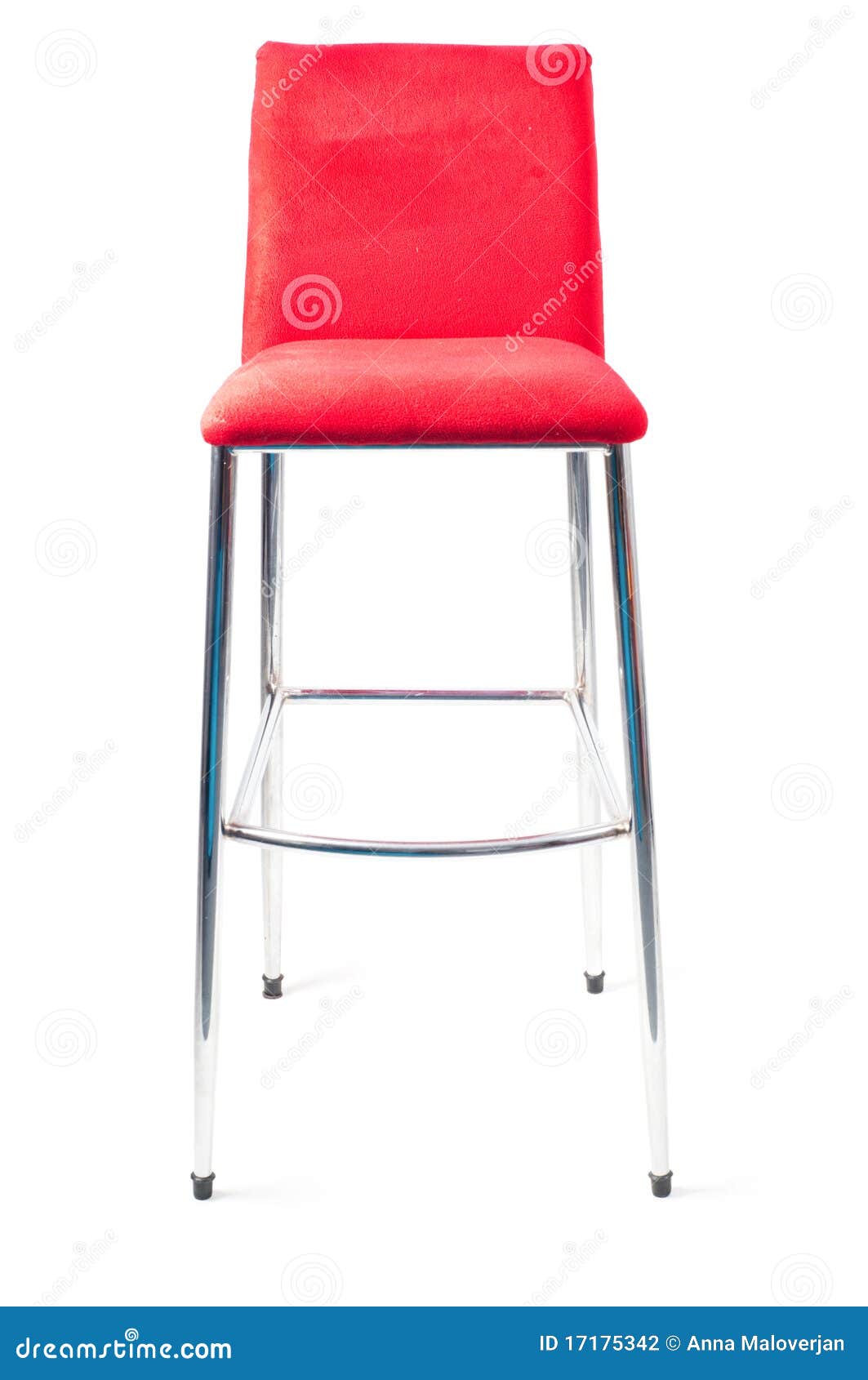 Red bar stool stock photo. Image of isolated, solid, chrome 17175342