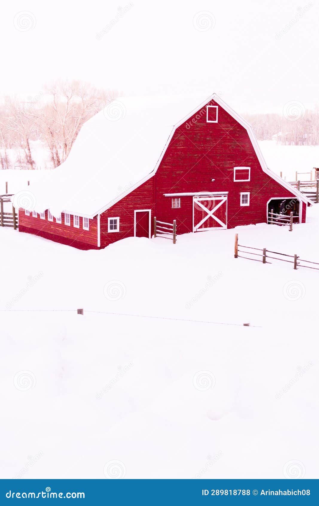 Red barn stock photo. Image of structure, winter, lumber 289818788
