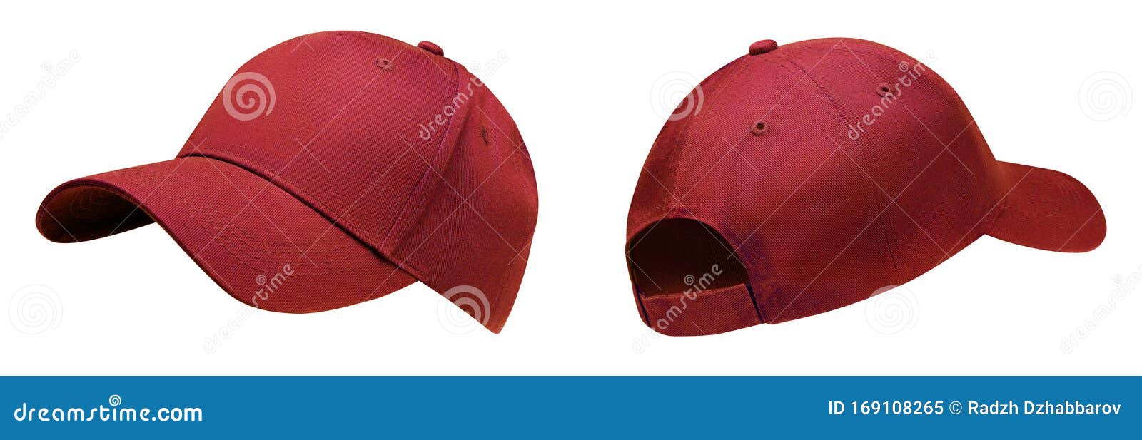 Download Red Baseball Cap In Angles View Front And Back. Mockup ...