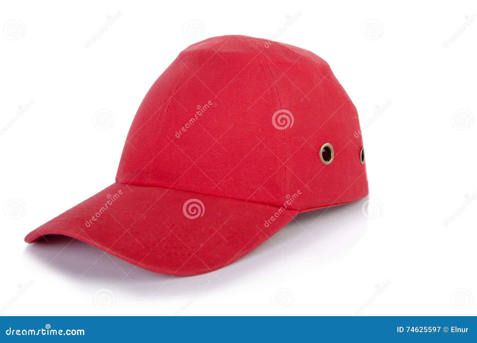 The Red Baseball Cap Isolated on the White Background Stock Image