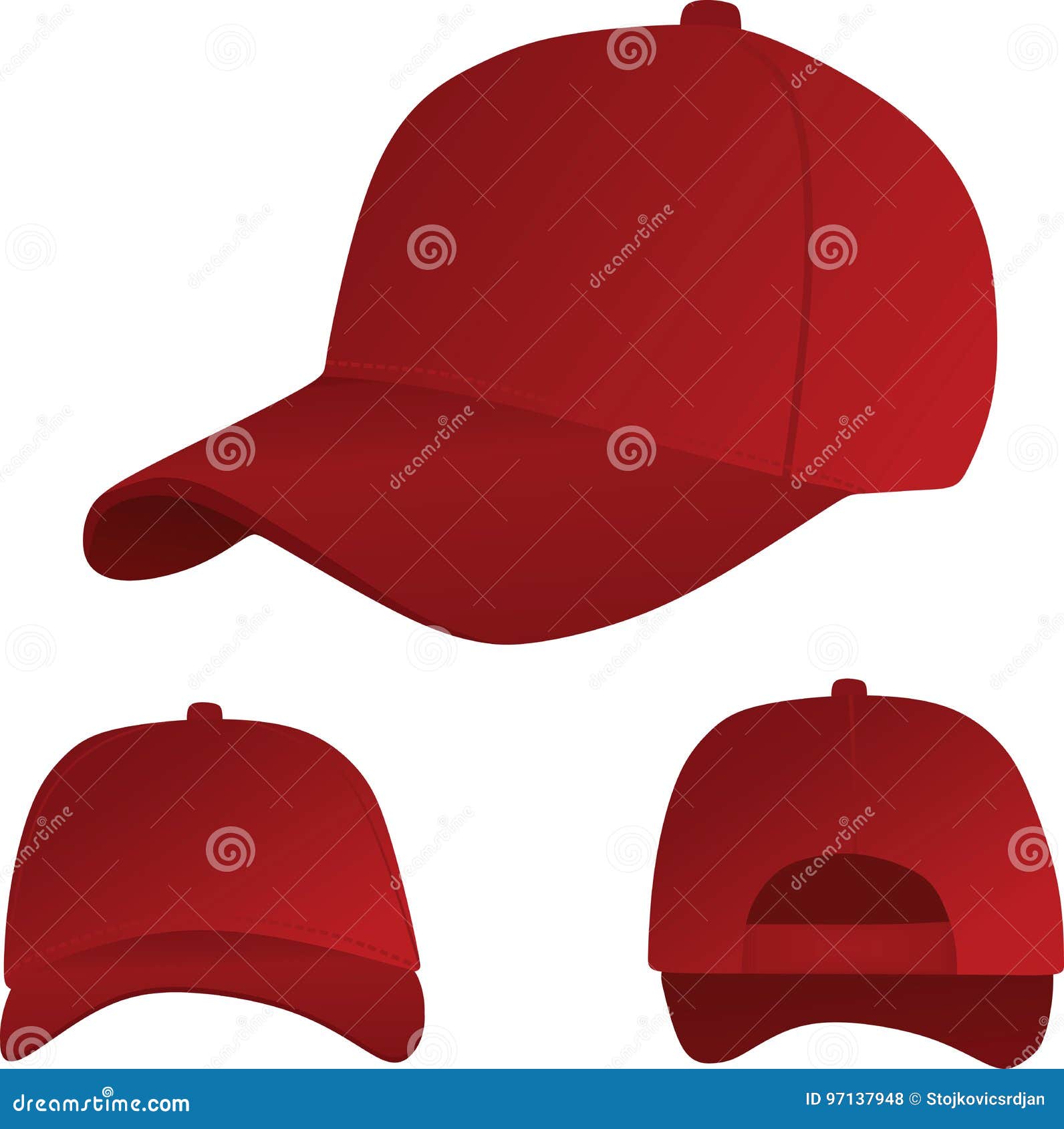 Red baseball hat stock vector. Illustration of wear, baseball - 97137948