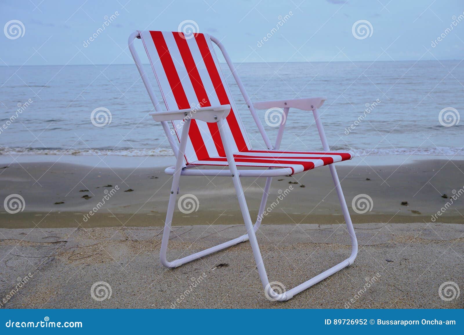 Red Beach Chair on the Sand Beach Stock Photo Image of beach, chair