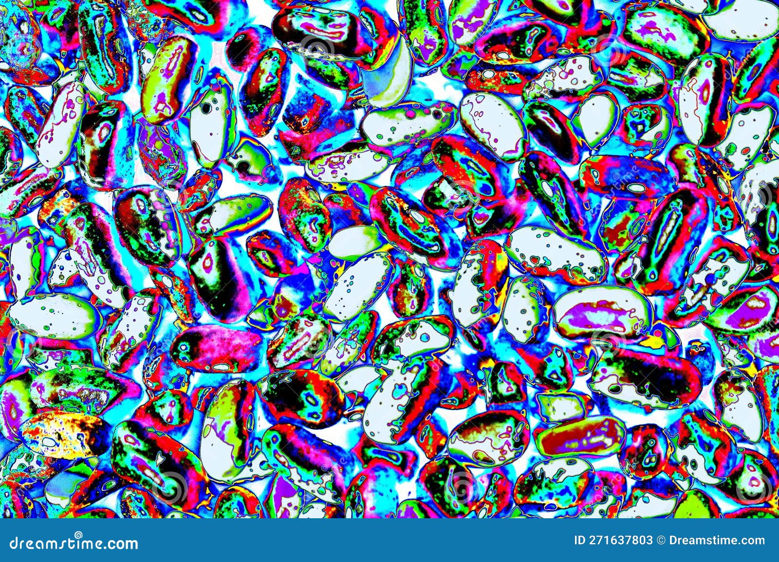 Red Bean Grains, Variegated Beans, Scattered. Stock Illustration