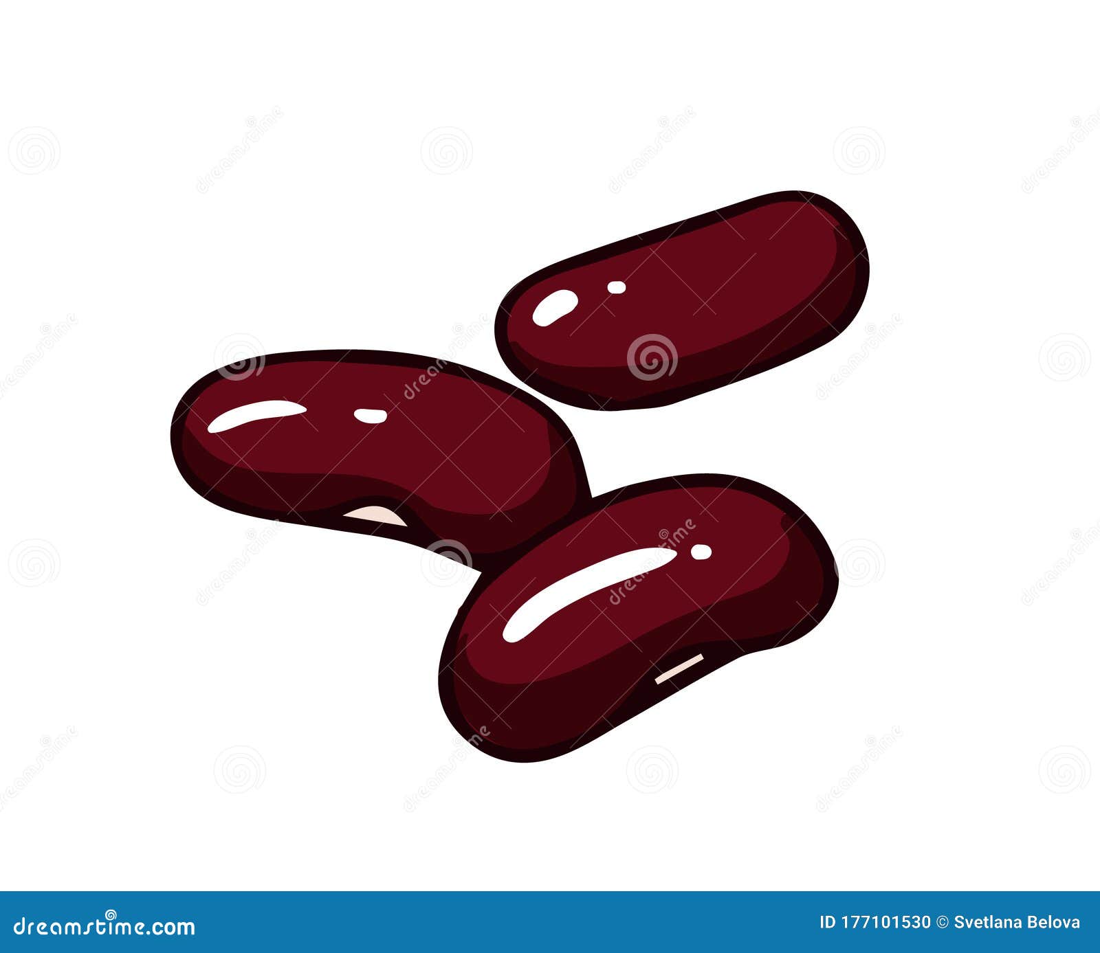 Red Beans. Cartoon Vector Icon Isolated on White Stock Vector -  Illustration of isolated, market: 177101530
