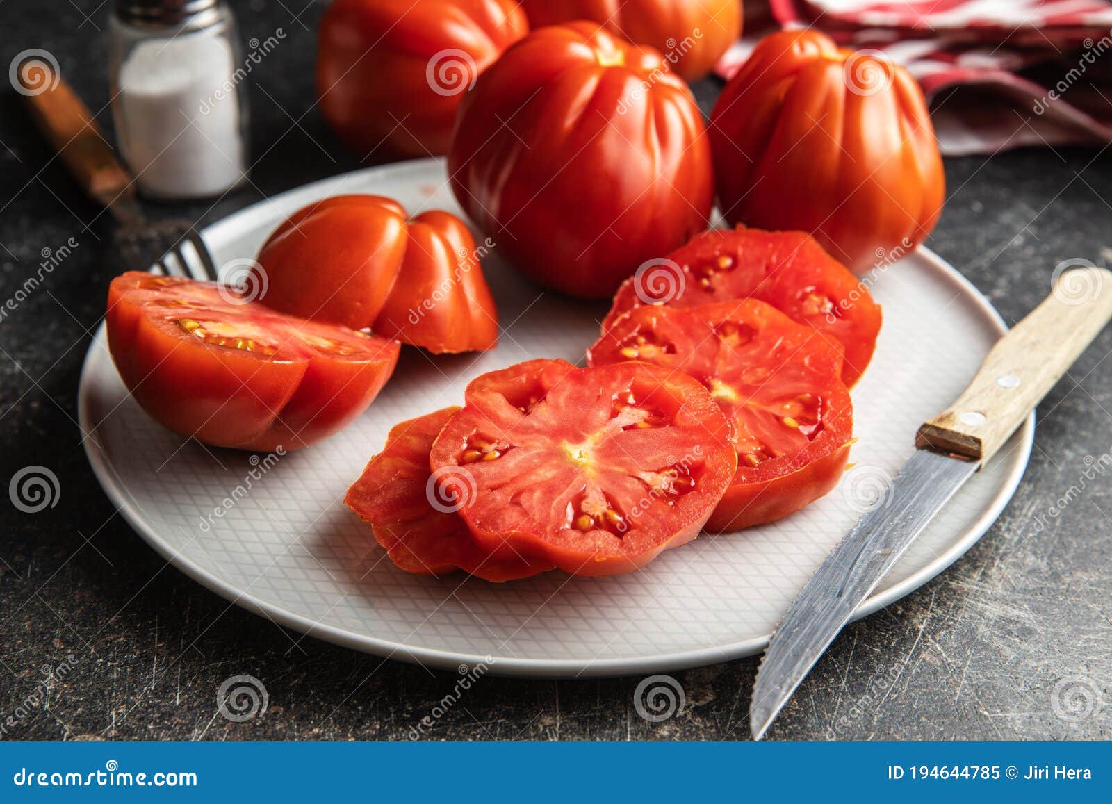 Red beefsteak tomatoes stock image. Image of summer 194644785