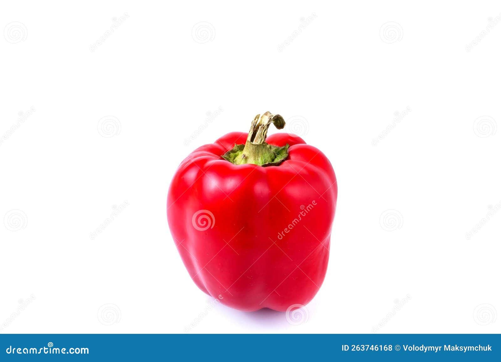 Red Bell Pepper Isolated on White. with Clipping Path. Peppers. Paprika