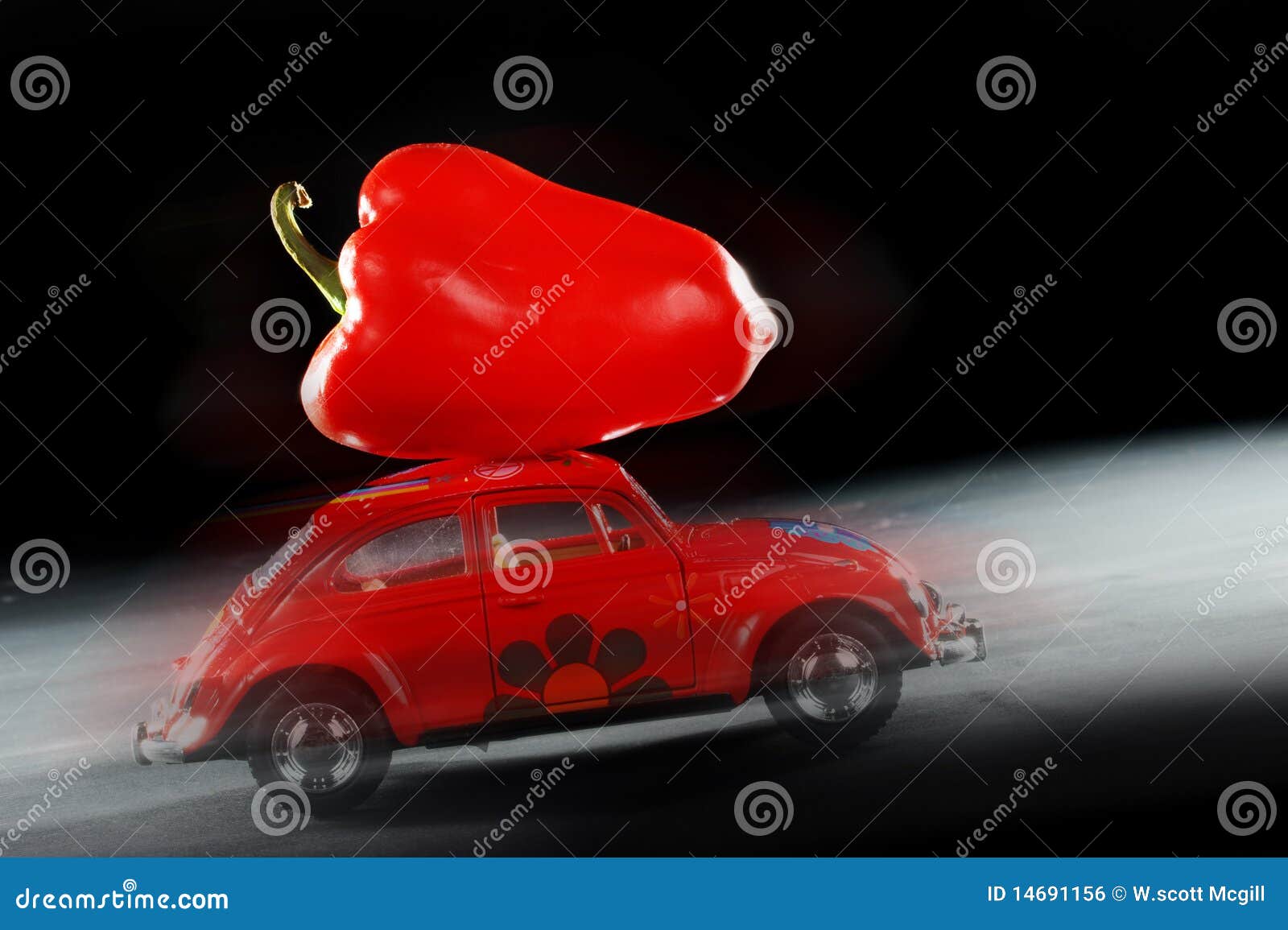 Red Bell Pepper On Model Car Stock Photo Image of healthy, transport