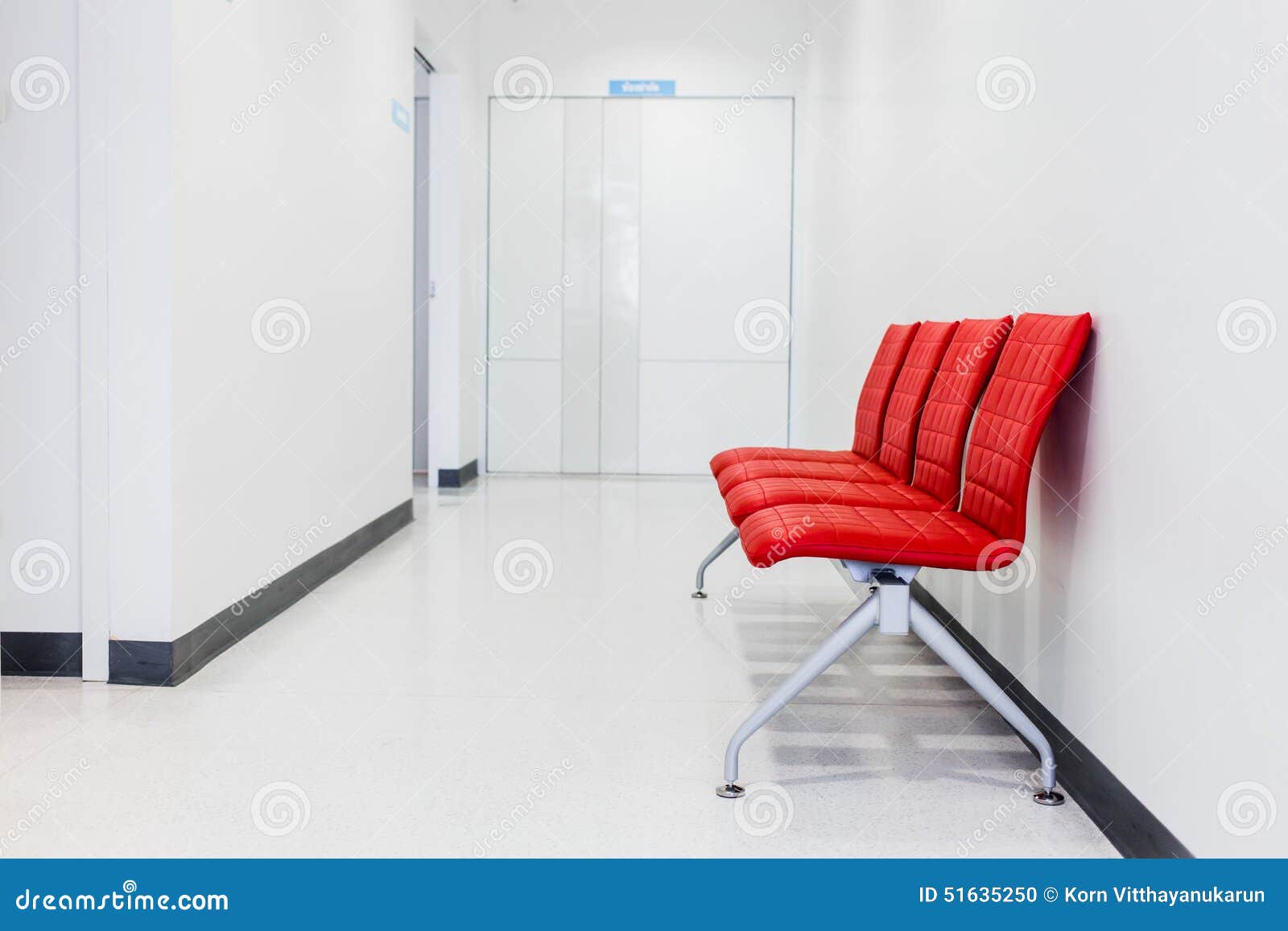 Red Bench, Red Chair in Waiting Room Stock Photo Image of undisturbed