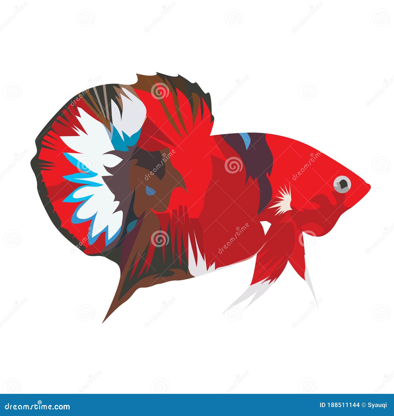 Download Red Betta Fish Vector Illustration Stock Vector - Illustration of isolated, color: 188511144