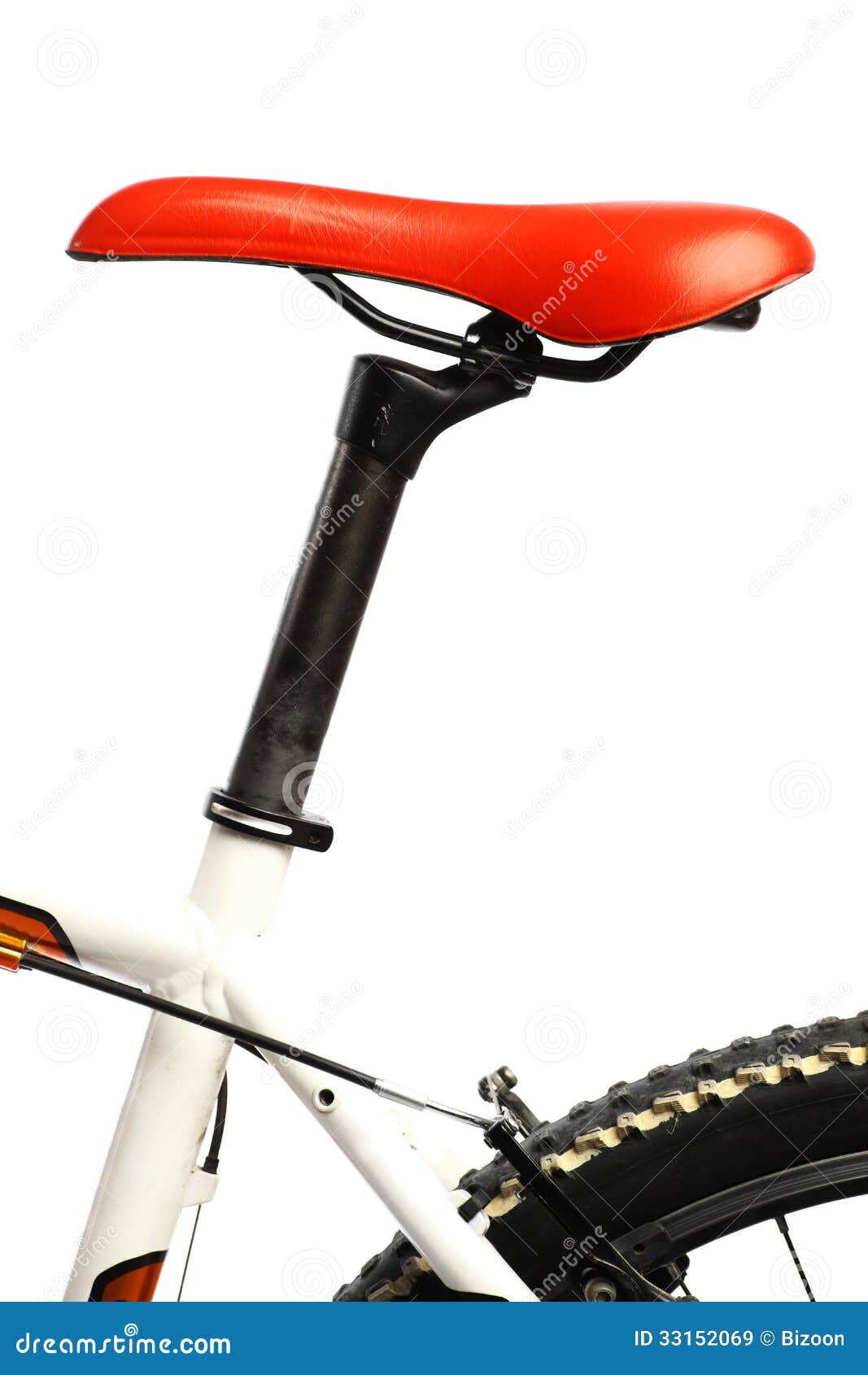 red bicycle saddle