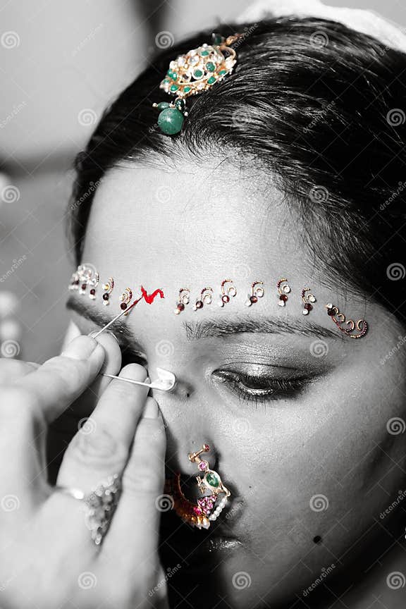 Red Bindi stock photo. Image of spices, wedding, marriage 10544396