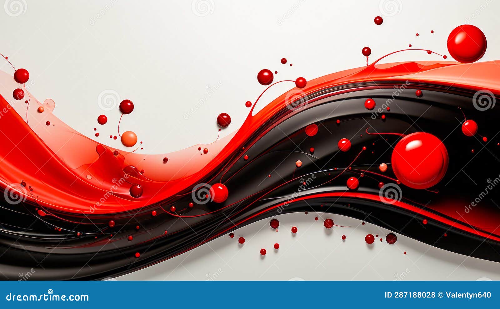Red and Black Abstract Background with Red and Black Bubbles