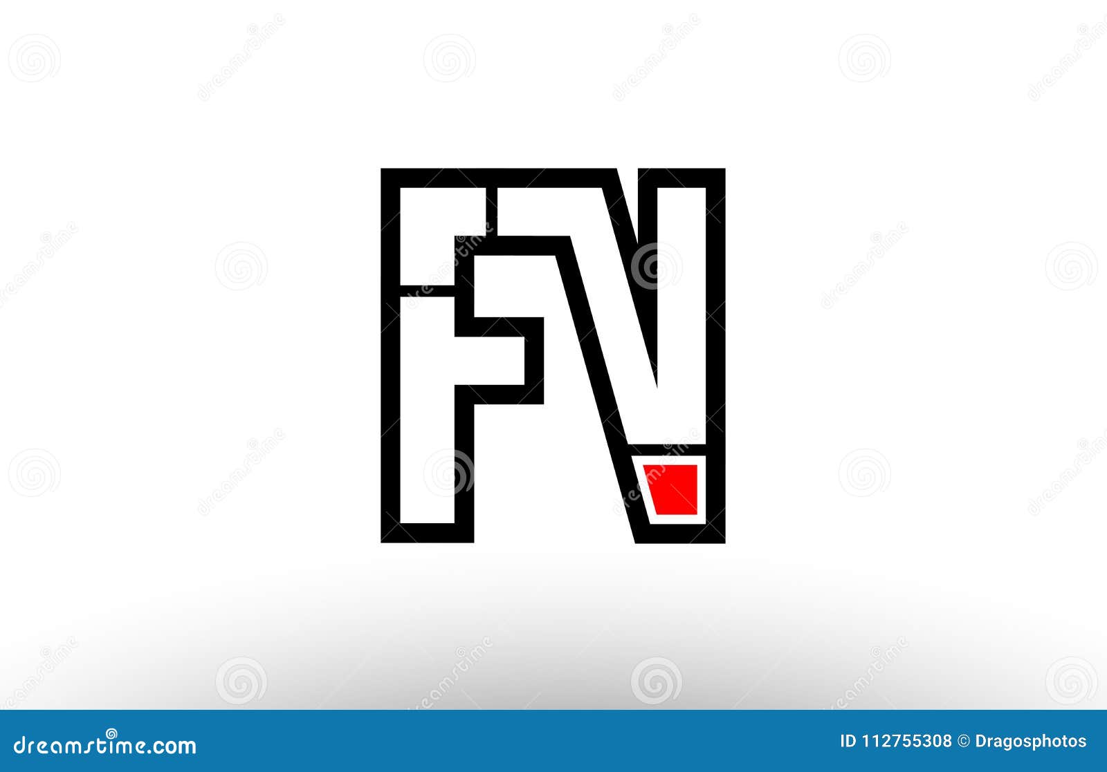 Red And Black Alphabet Letter Fn F N Logo Combination Icon ...