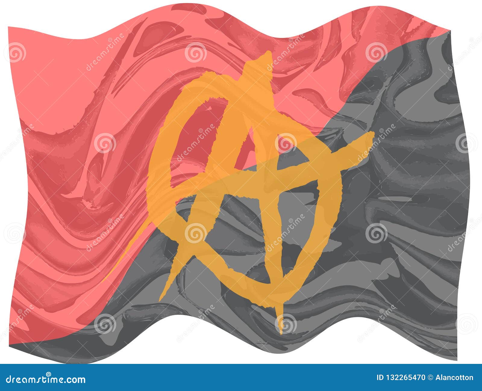 Red and Black Anarchy Flag stock illustration. Illustration of waving