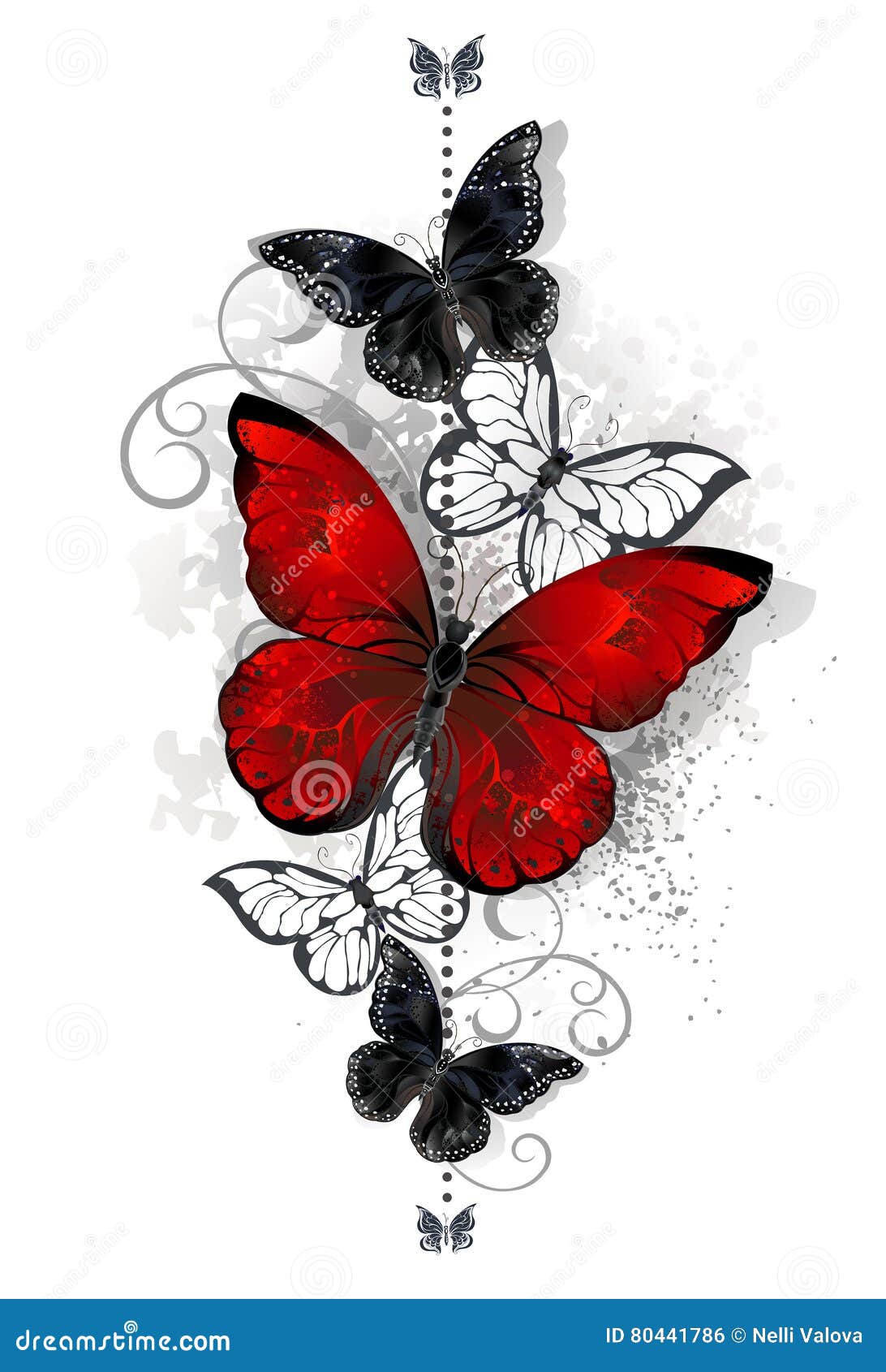 red and black butterflies