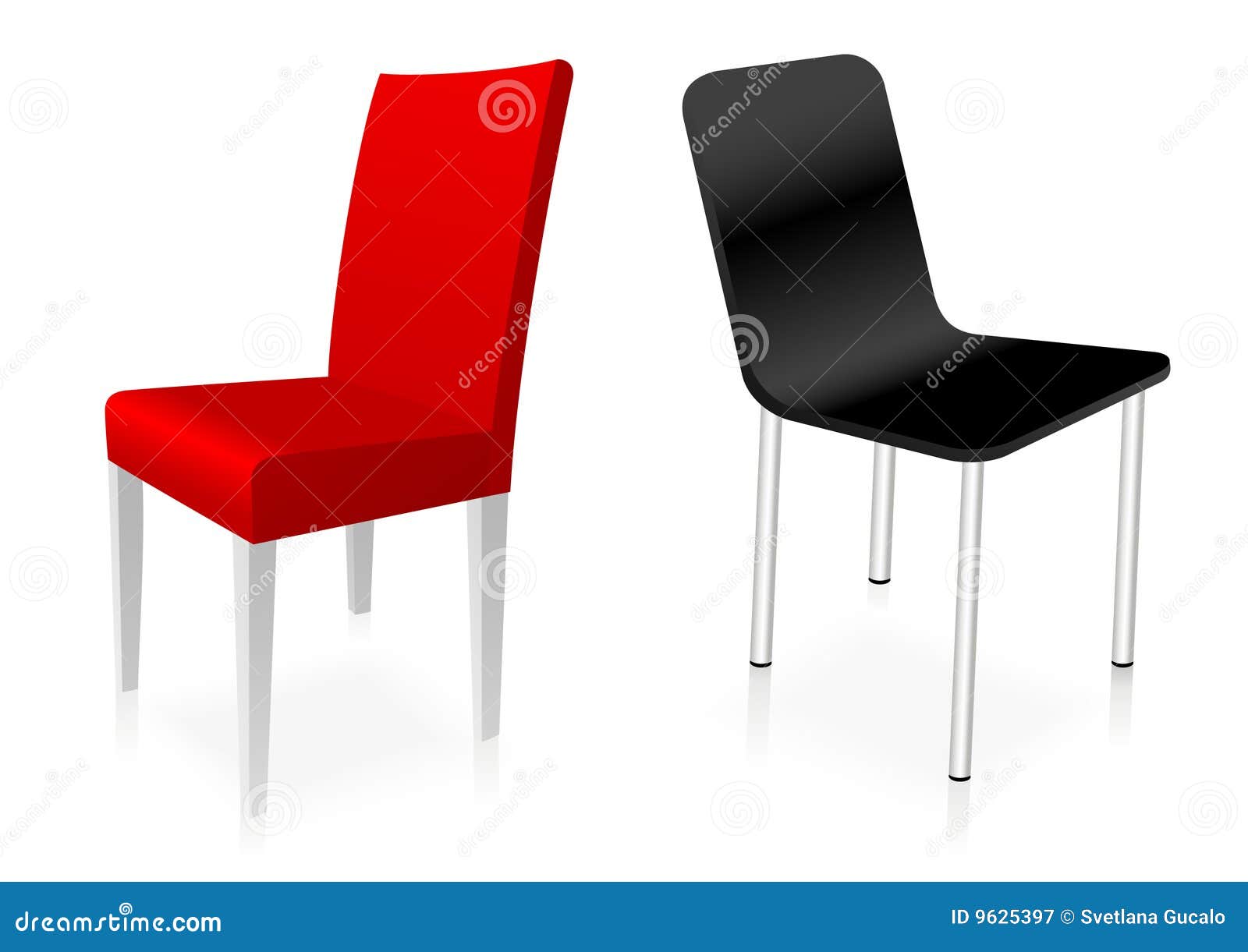 Red and black chairs stock vector. Illustration of wooden 9625397