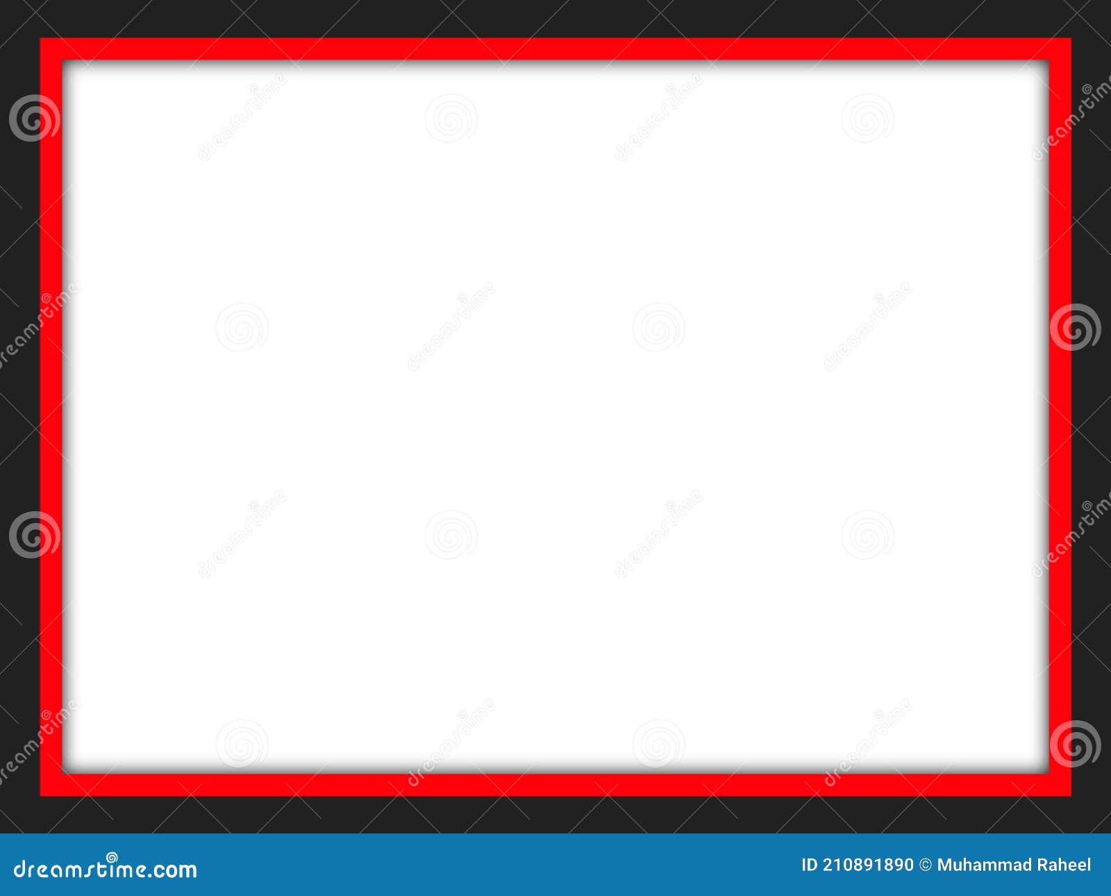 red and black color frame  on white background
