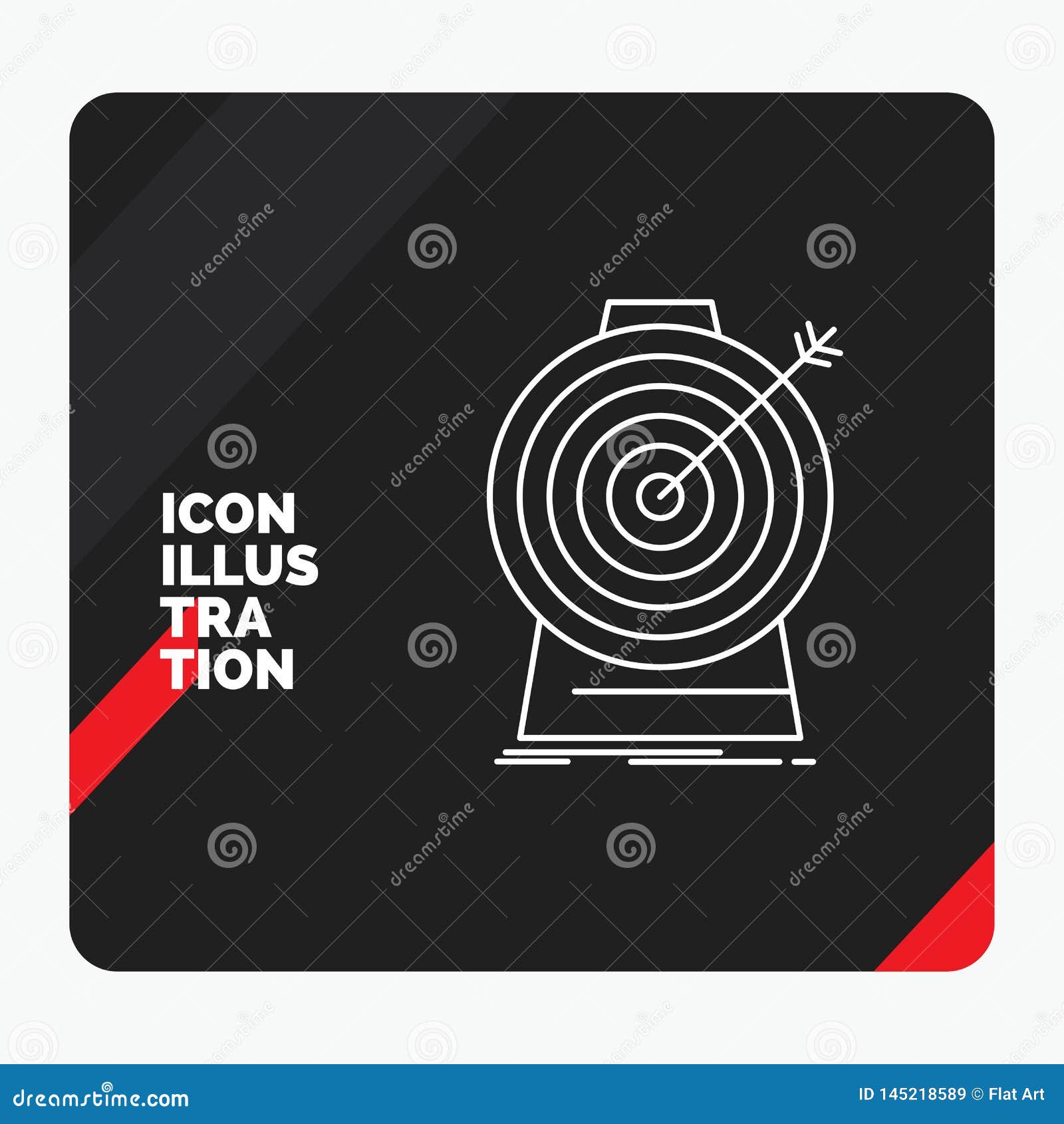 red and black creative presentation background for aim, focus, goal, target, targeting line icon