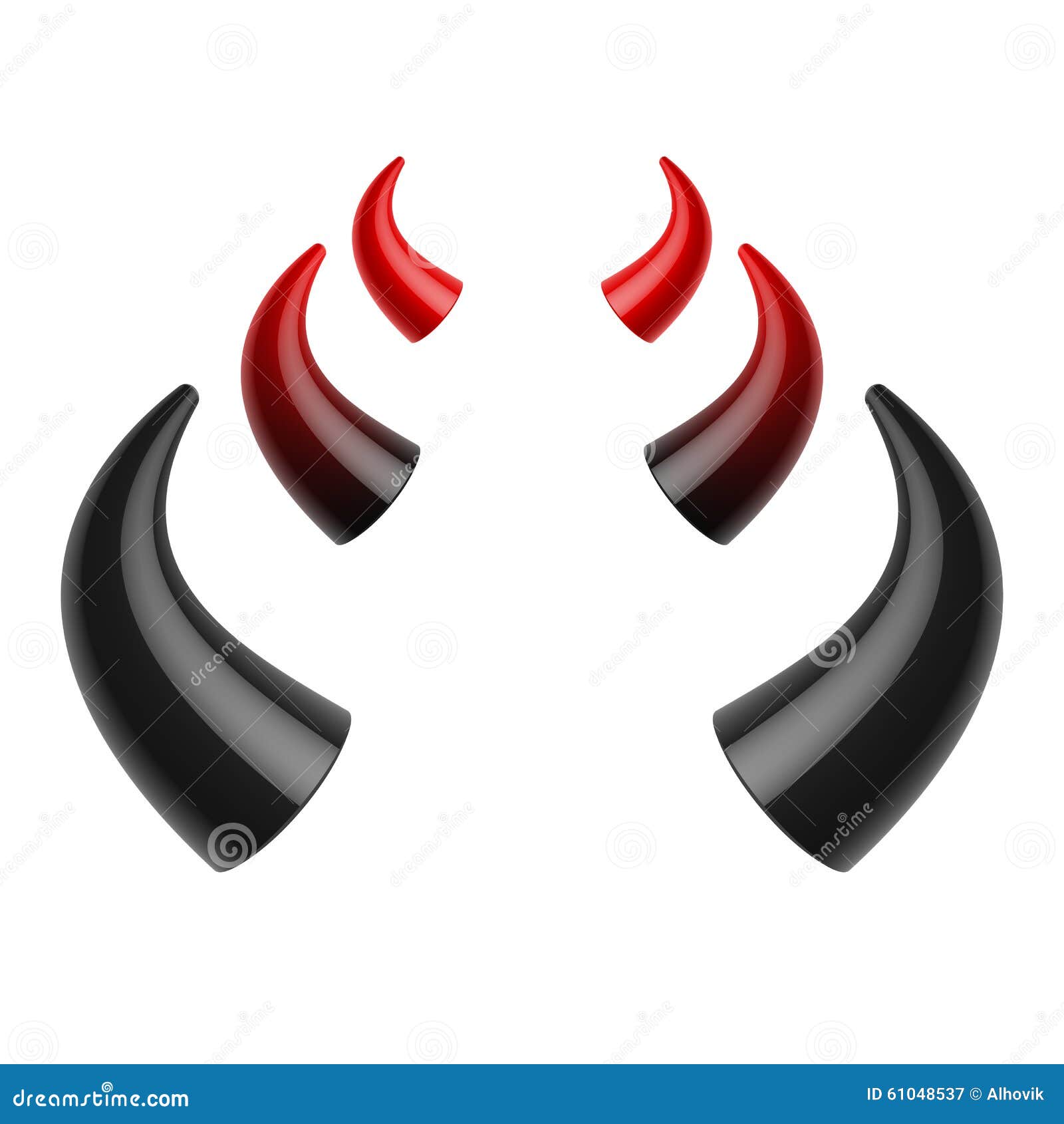 red and black devil horns