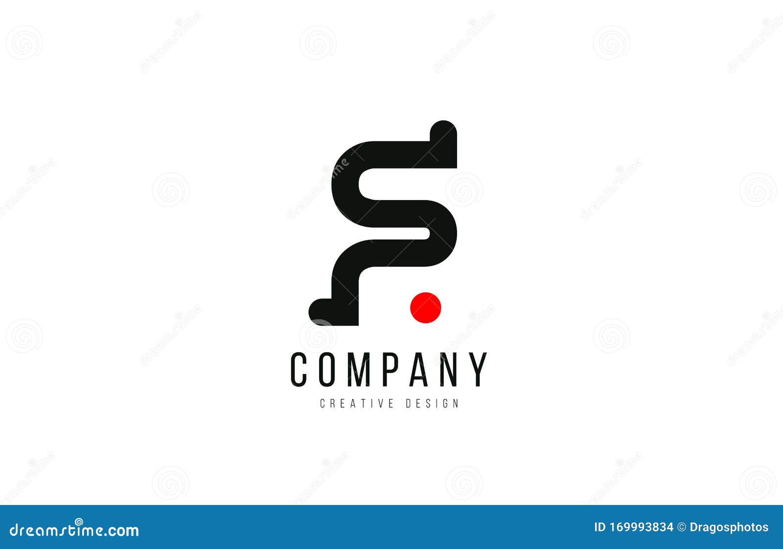 Red and Black Dot F Alphabet Letter for Company Business Logo or ...